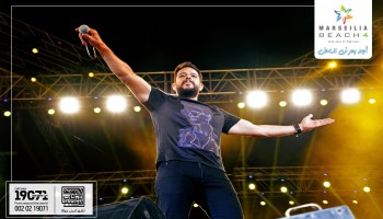 The mega star Mohamed Hamaki held his first concert at north coast on the stage of Marseilia Beach4
